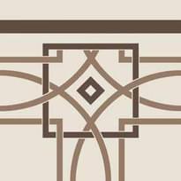 Плитка Etruria Vintage Pattern 6 Bordura Lineare Bicolore Bianco Decoro Moro Tabacco 20x20 см, поверхность матовая