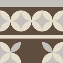 Плитка Etruria Vintage Pattern 7 Bordura Lineare Bicolore Moro Decoro Bianco Perla 20x20 см, поверхность матовая