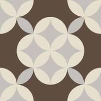 Плитка Etruria Vintage Pattern 7 Quadrato Bicolore Moro Decoro Bianco Perla 20x20 см, поверхность матовая