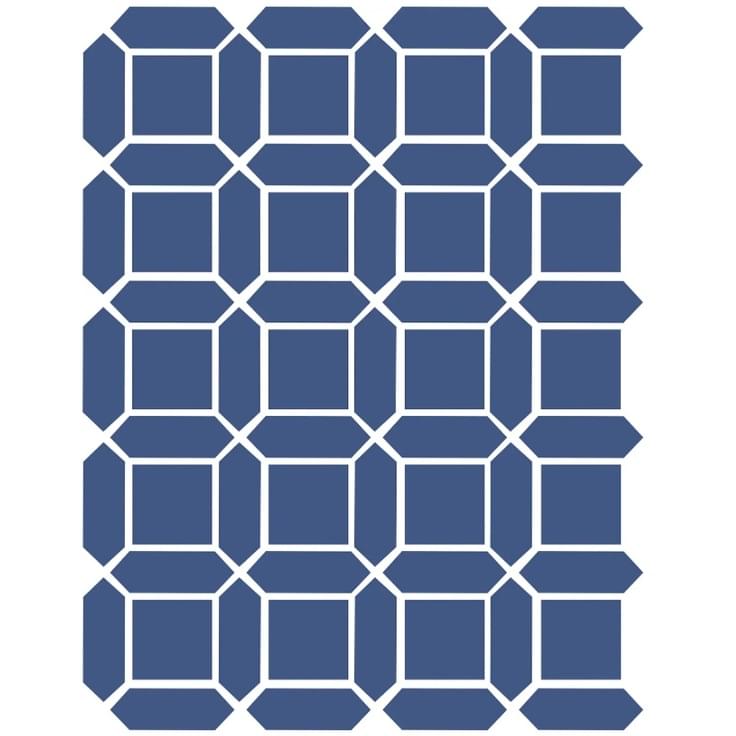 Плитка Etruria XXS Cassettone Quadrato Cobalto Losanga Cobalto 32x39 см, поверхность матовая