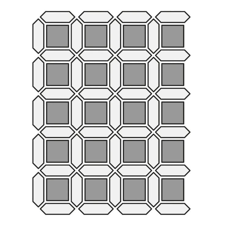 Плитка Etruria XXS Cassettone Quadrato Mattone Losanga Avorio 32x39 см, поверхность матовая