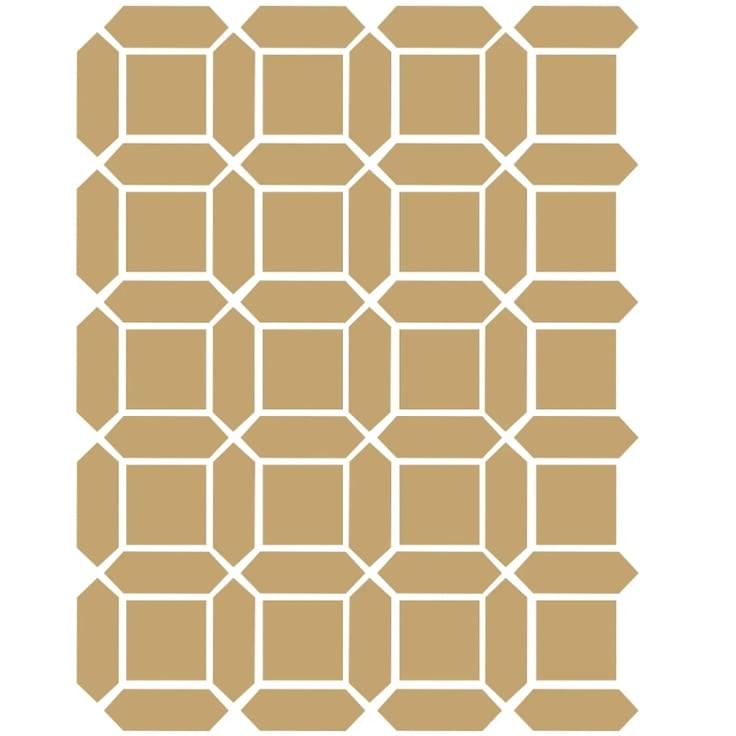 Плитка Etruria XXS Cassettone Quadrato Ocra Losanga Ocra 32x39 см, поверхность матовая