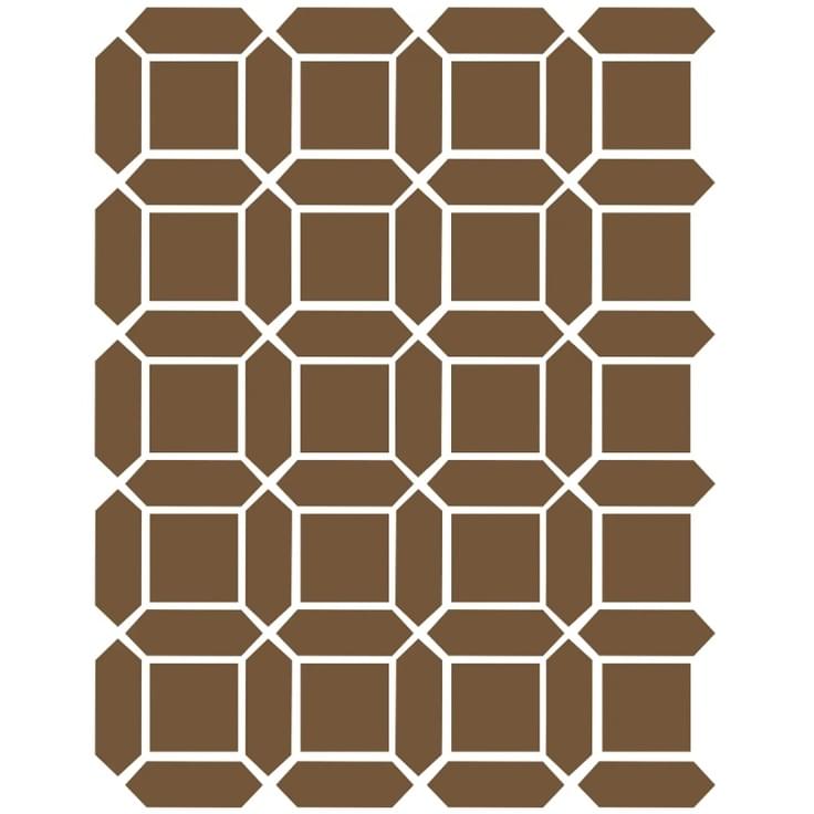 Плитка Etruria XXS Cassettone Quadrato Tabacco Losanga Tabacco 32x39 см, поверхность матовая