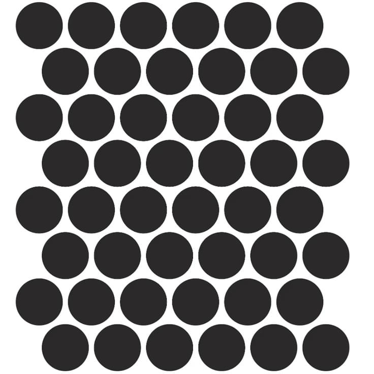 Плитка Etruria XXS Cerchio Nero 5x5 см, поверхность матовая