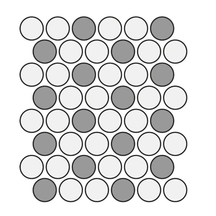 Плитка Etruria XXS Cerchio Two Colours Ocra Cobalto 33x37 см, поверхность матовая