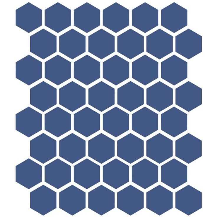 Плитка Etruria XXS Esagono Cobalto 5x5.7 см, поверхность матовая