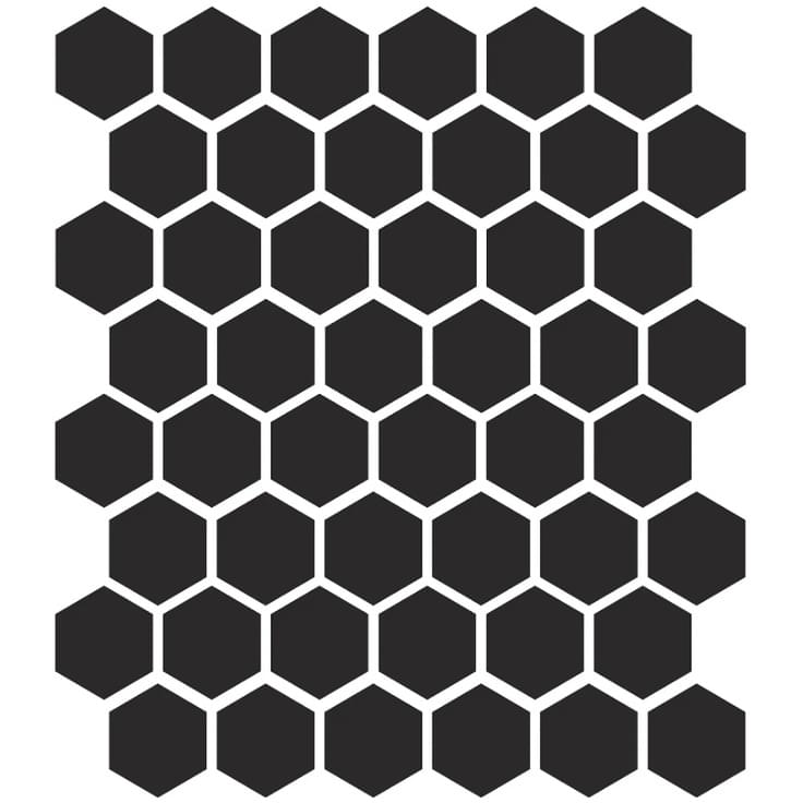 Плитка Etruria XXS Esagono Nero 5x5.7 см, поверхность матовая