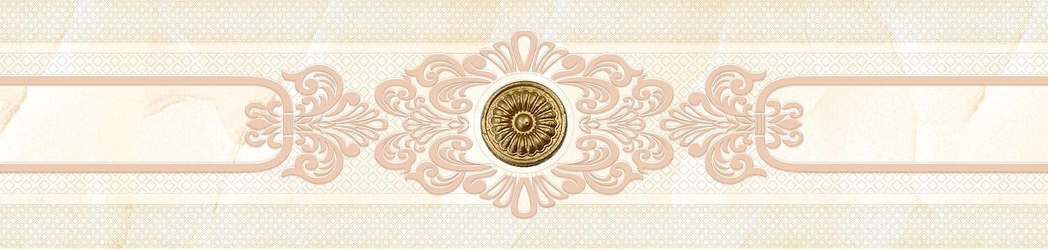 Плитка Eurotile Marbelia Бордюр Центр 7x29.5 см, поверхность глянец