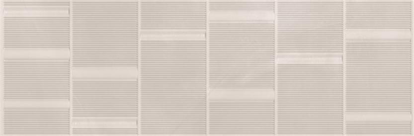 Плитка Eurotile Континуум Айвори Рельеф Мелкие Линии 32.5x100 см, поверхность матовая, рельефная