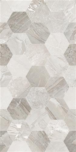 Плитка Eurotile Стамбул Серый Гексагон 30x60 см, поверхность глянец