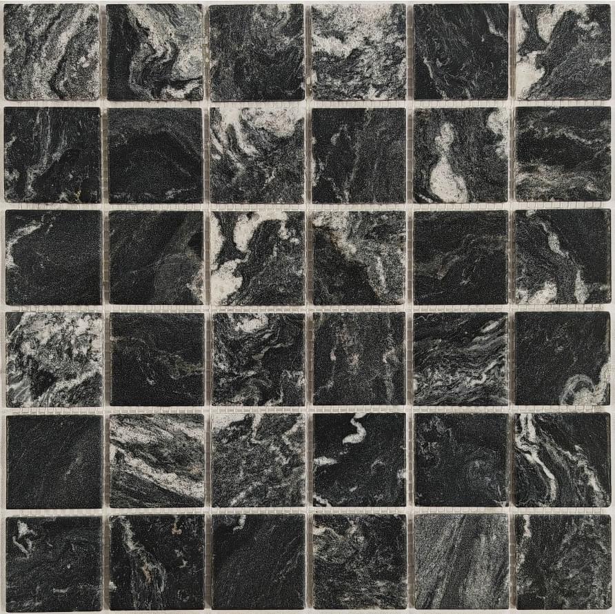 Плитка FK Marble Classic Mosaic Mavi Deniz 48-4W 30.5x30.5 см, поверхность карвинг