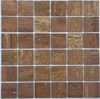Плитка FK Marble Classic Mosaic Red Travertine 48-6P 30.5x30.5 см, поверхность полированная