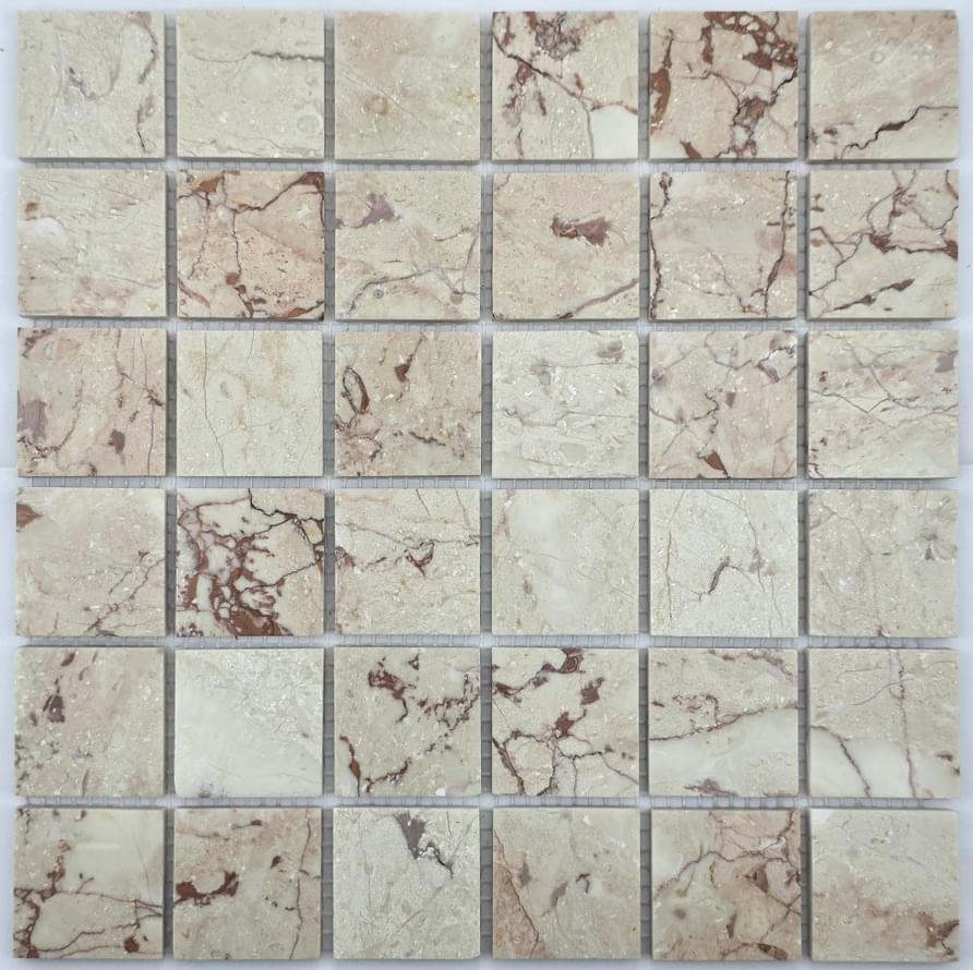 Плитка FK Marble Classic Mosaic Rose Cream Marble 48-8P 30.5x30.5 см, поверхность полированная