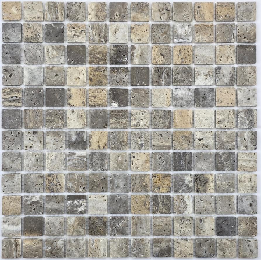 Плитка FK Marble Classic Mosaic Tobacco Travertine 23-6P 30.5x30.5 см, поверхность полированная