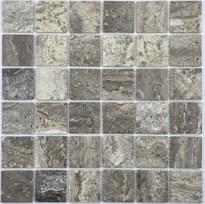 Плитка FK Marble Classic Mosaic Tobacco Travertine 48-6P 30.5x30.5 см, поверхность полированная