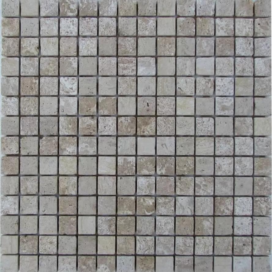 Плитка FK Marble Classic Mosaic Travertine Latte 20-7T 30.5x30.5 см, поверхность матовая