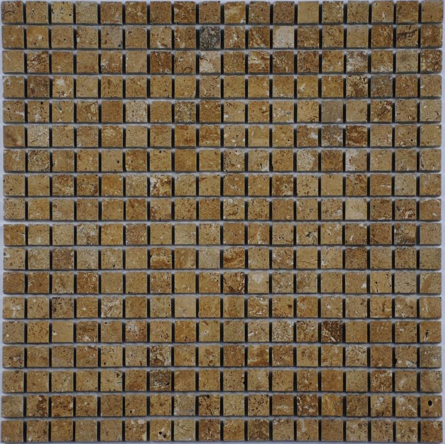 Плитка FK Marble Classic Mosaic Travertine Noce 15-7P 30.5x30.5 см, поверхность полированная