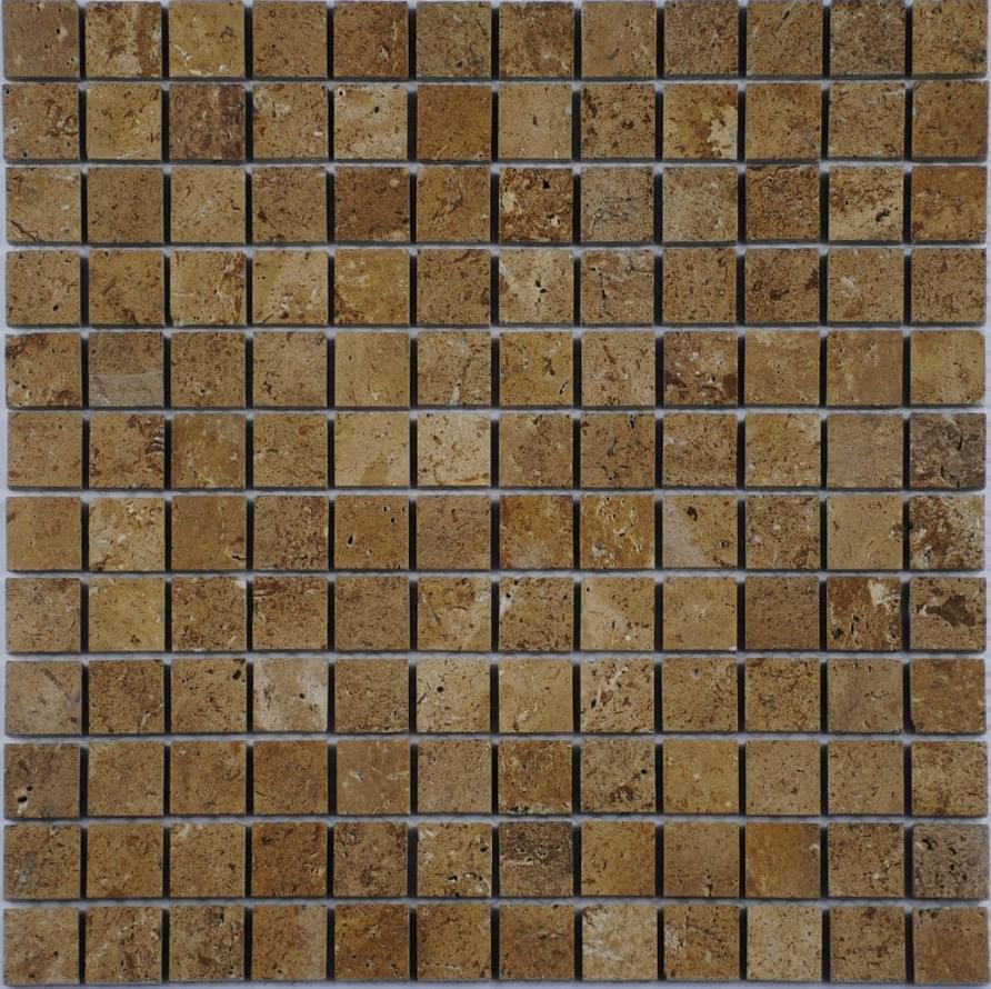 Плитка FK Marble Classic Mosaic Travertine Noce 23-7P 29.8x29.8 см, поверхность полированная