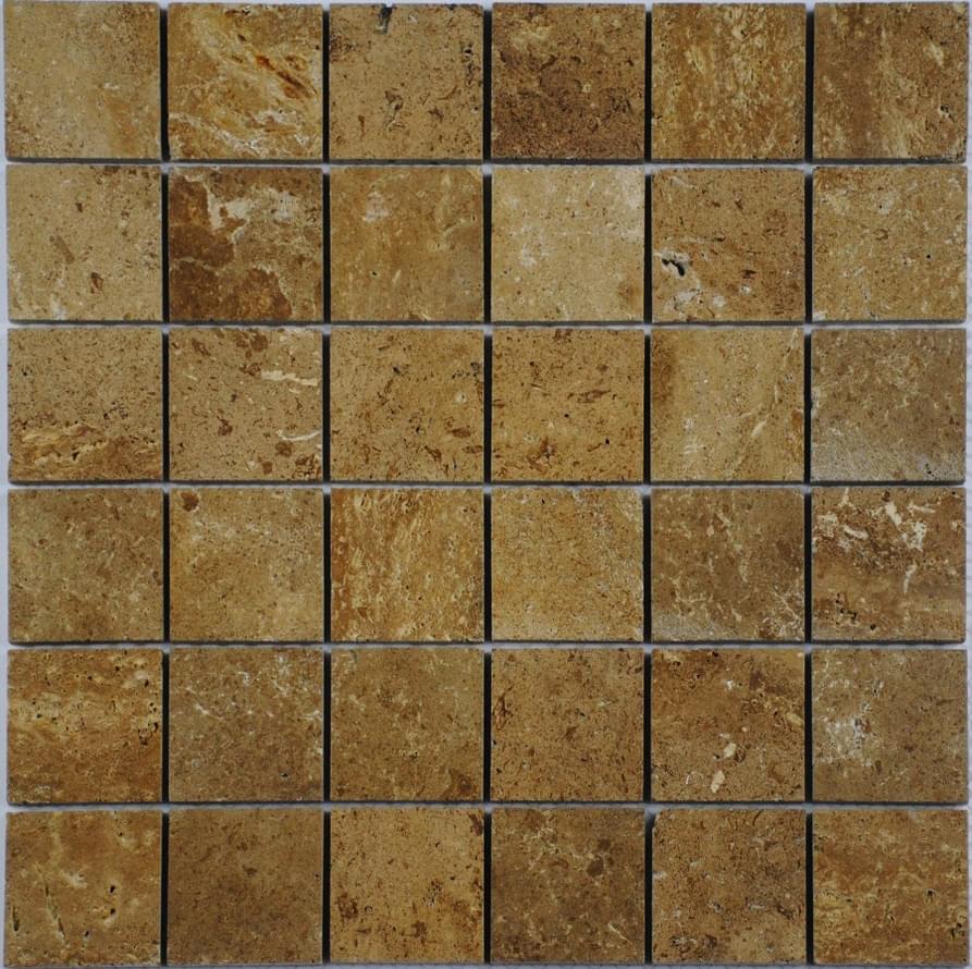 Плитка FK Marble Classic Mosaic Travertine Noce 48-7P 29.8x29.8 см, поверхность полированная