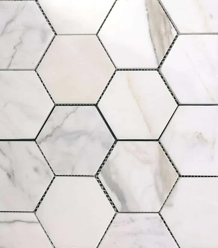 Плитка FK Marble Hexagon Hexagon Calacatta Gold 87 27x31.5 см, поверхность полированная