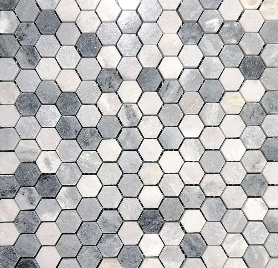 Плитка FK Marble Hexagon Hexagon Jiangxi Grey 30.5x31 см, поверхность полированная