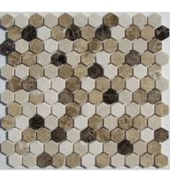 Плитка FK Marble Hexagon Mix Emperador 29.5x28 см, поверхность полированная