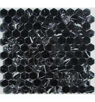 Плитка FK Marble Hexagon Nero Marquina 29.5x28 см, поверхность полированная
