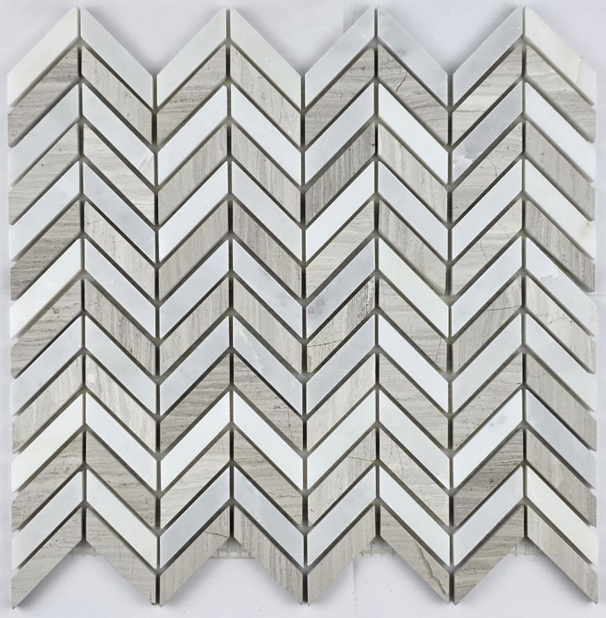 Плитка FK Marble Luxury Mosaic Fish Bone 27.5x30 см, поверхность полированная