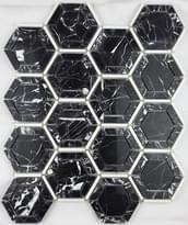 Плитка FK Marble Luxury Mosaic Hexagon Nero 34x29.5 см, поверхность полированная
