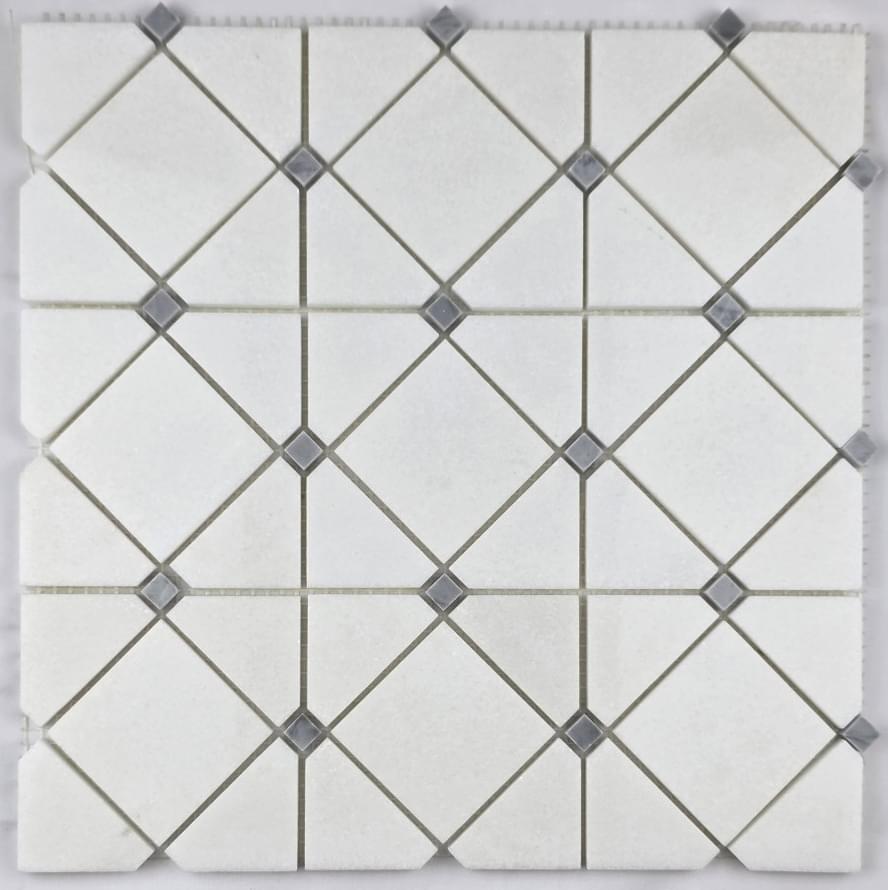 Плитка FK Marble Luxury Mosaic Romb White 30x30 см, поверхность полированная