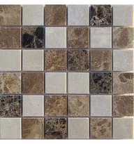 Плитка FK Marble Mix Mosaic Emperador 48-8P 30.5x30.5 см, поверхность полированная