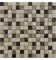 Плитка FK Marble Mix Mosaic Mix Emperador 20-4P 30.5x30.5 см, поверхность полированная