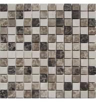 Плитка FK Marble Mix Mosaic Mix Emperador 23-4T 30.5x30.5 см, поверхность матовая