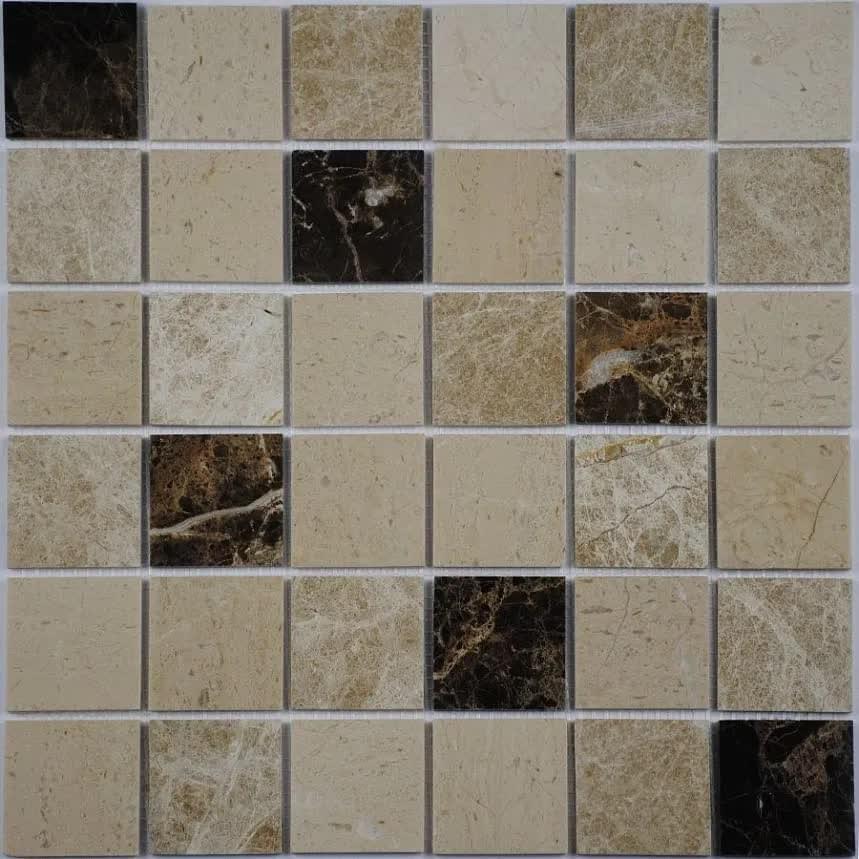 Плитка FK Marble Mix Mosaic Mix Emperador 48-8T 30.5x30.5 см, поверхность матовая