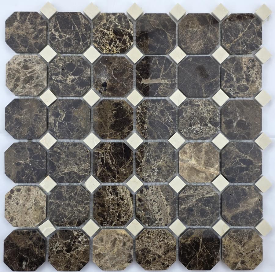 Плитка FK Marble Octagon M022+M030-BP 30.5x30.5 см, поверхность полированная