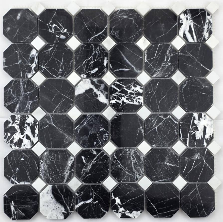 Плитка FK Marble Octagon M081+M008-BP 30.5x30.5 см, поверхность полированная