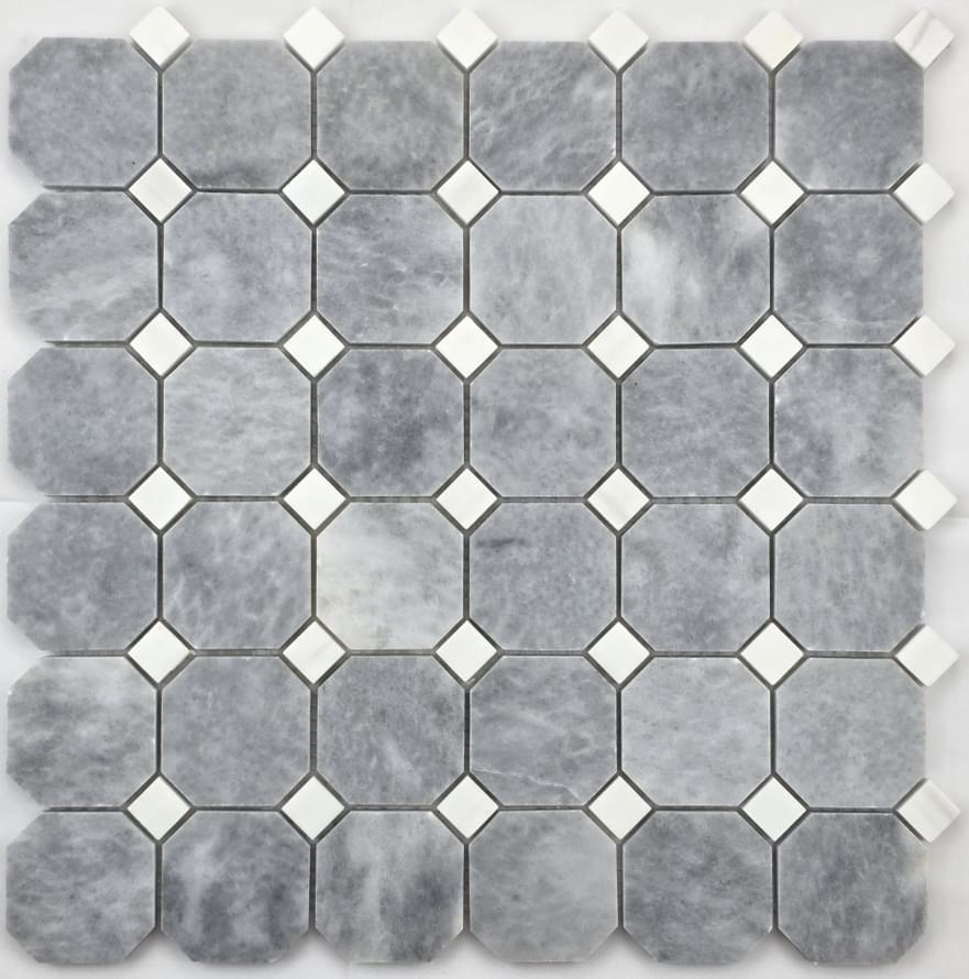 Плитка FK Marble Octagon Octagon Bardiglio Grey 30.5x30.5 см, поверхность полированная
