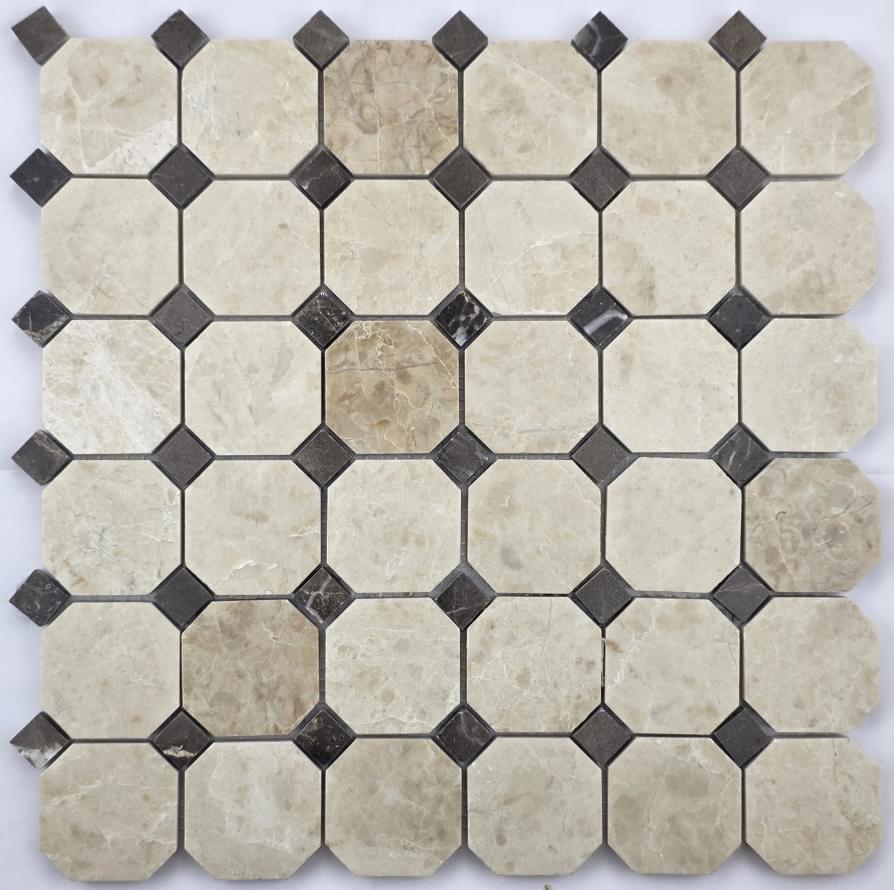 Плитка FK Marble Octagon Octagon Cappucino Beige 30.5x30.5 см, поверхность полированная