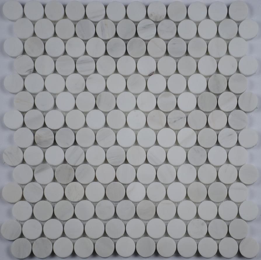 Плитка FK Marble Round Round White Dolomite 31.8x31.8 см, поверхность полированная