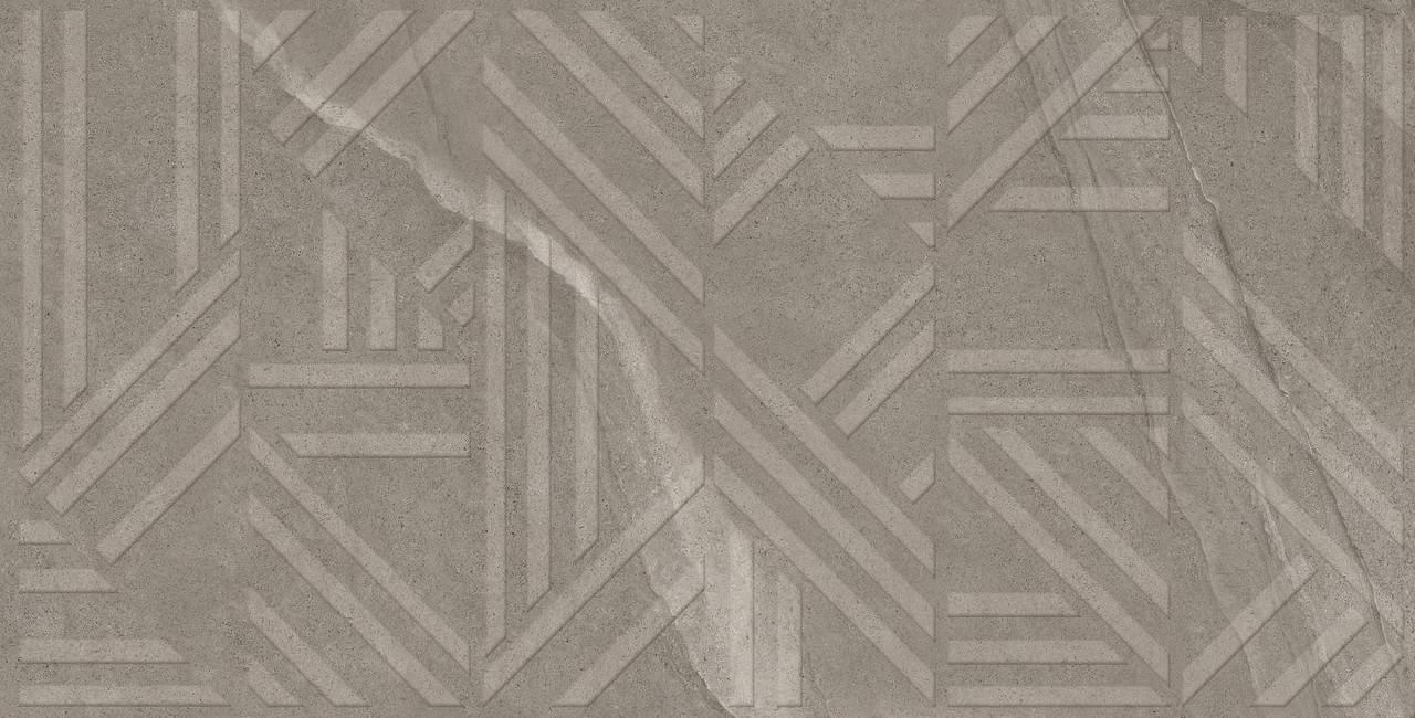 Плитка Fakhar Angelo Dark Grey Decor 59.6x119.6 см, поверхность матовая, рельефная