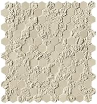 Плитка Fap Bloom Beige Print Esagono Mosaico 29.5x32.5 см, поверхность матовая, рельефная