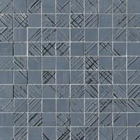 Плитка Fap Bloom Metal Blue Silver Mosaico 30.5x30.5 см, поверхность матовая