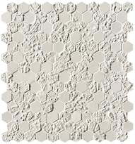 Плитка Fap Bloom White Print Esagono Mosaico 29.5x32.5 см, поверхность матовая, рельефная
