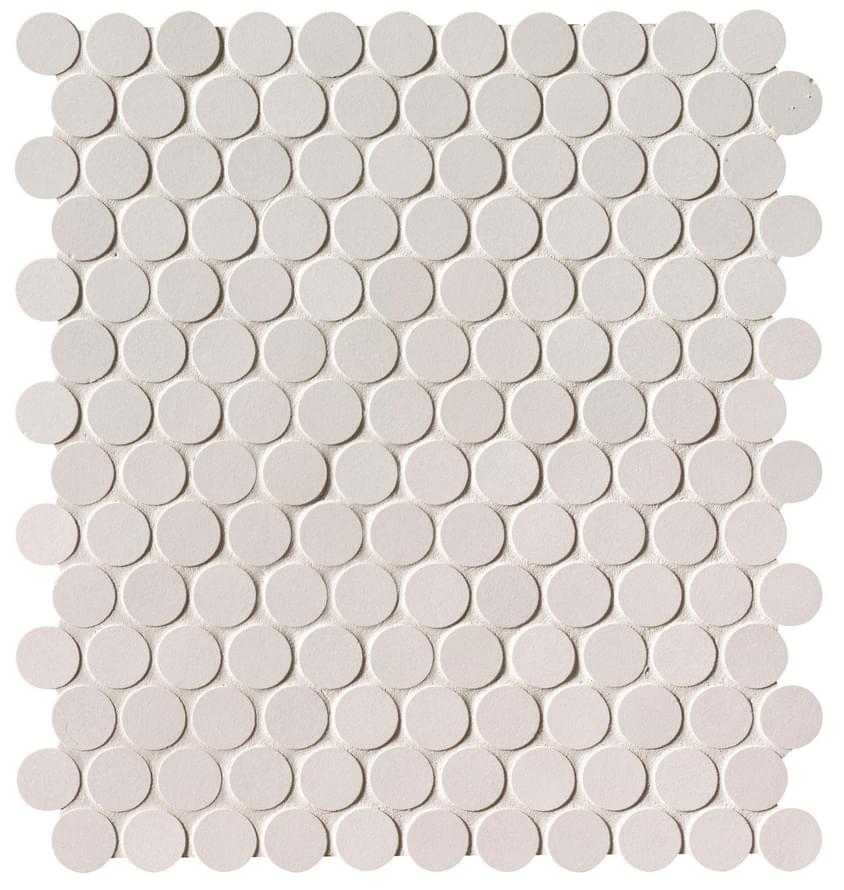Fap Milano And Floor Bianco Round MosaicMatt Ø 2.2 29.5x32.5