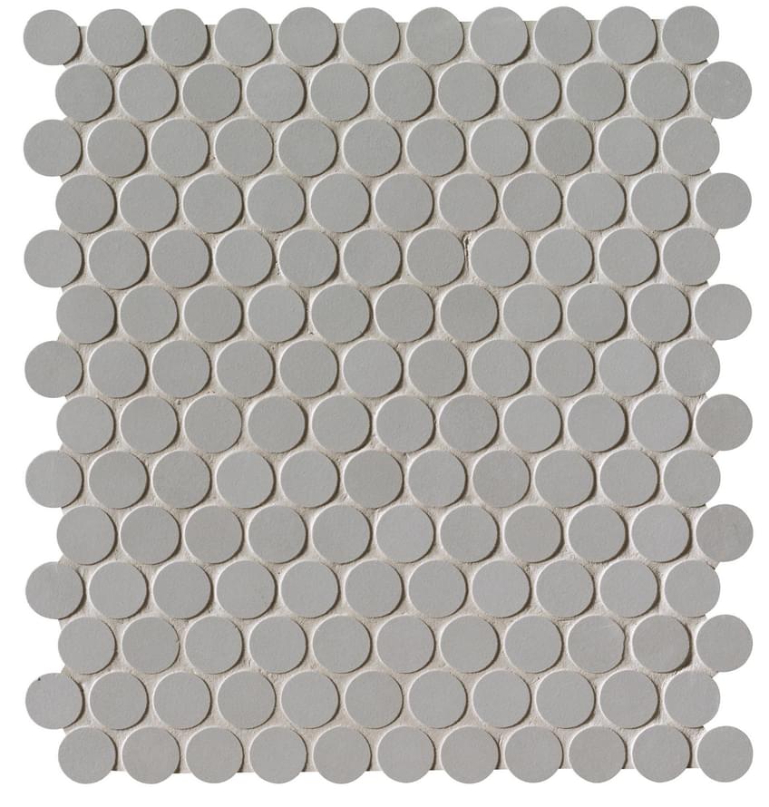 Fap Milano And Floor Grigio Round Mosaic Matt Ø 2.2 29.5x32.5