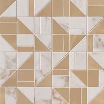 Плитка Fap Roma Gold Calacatta Delicato-Onice Miele Slash Mosaico 30.5x30.5 см, поверхность глянец
