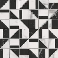 Плитка Fap Roma Gold Carrara Superiore-Nero Elegante Slash Mosaico 30.5x30.5 см, поверхность глянец