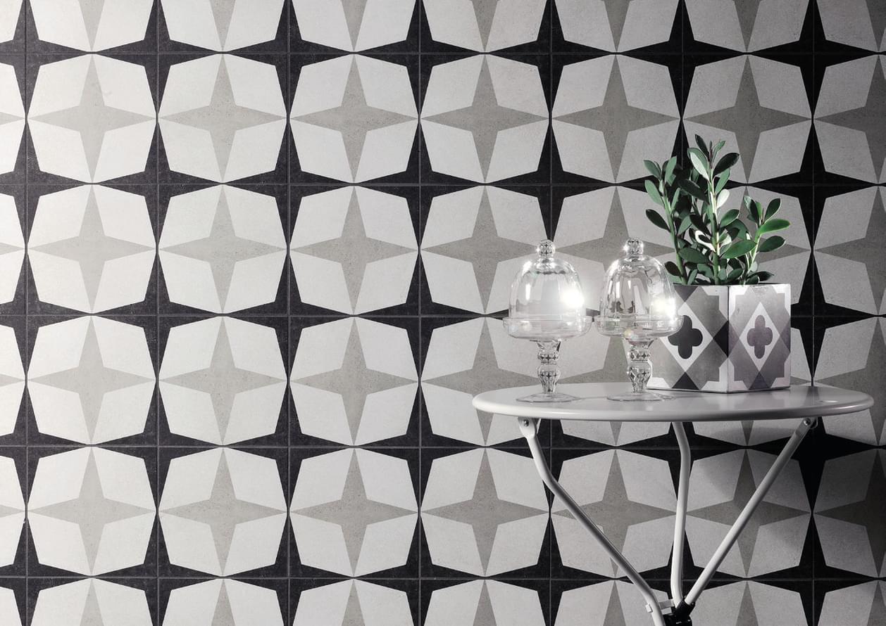 керамогранит фабрики Fioranese коллекция Cementine Black And White