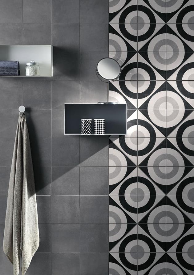 керамогранит фабрики Fioranese коллекция Cementine Black And White