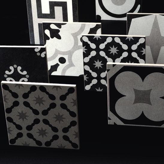 керамогранит фабрики Fioranese коллекция Cementine Black And White